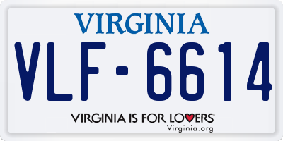 VA license plate VLF6614