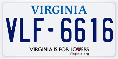 VA license plate VLF6616