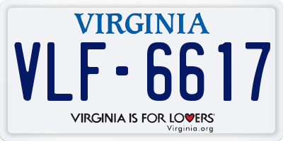 VA license plate VLF6617