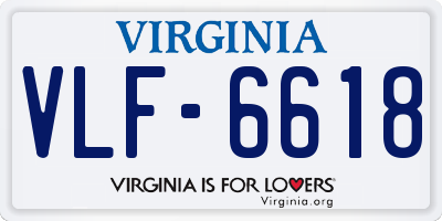 VA license plate VLF6618