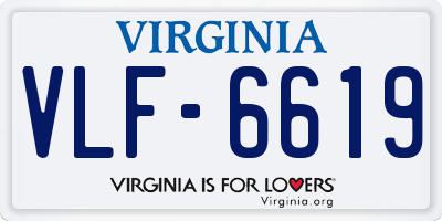 VA license plate VLF6619