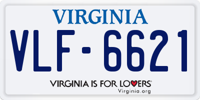 VA license plate VLF6621
