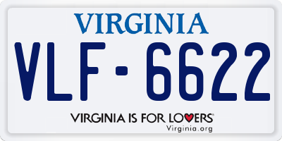 VA license plate VLF6622
