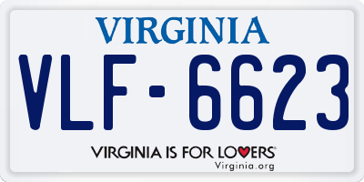 VA license plate VLF6623