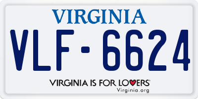 VA license plate VLF6624