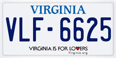 VA license plate VLF6625