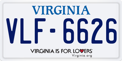 VA license plate VLF6626