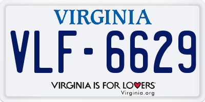 VA license plate VLF6629