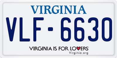 VA license plate VLF6630