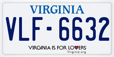 VA license plate VLF6632