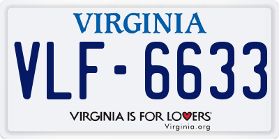 VA license plate VLF6633