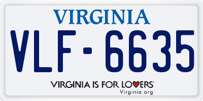 VA license plate VLF6635