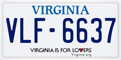 VA license plate VLF6637