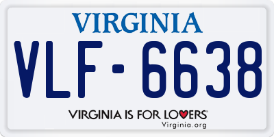 VA license plate VLF6638