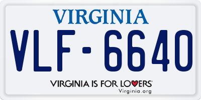 VA license plate VLF6640
