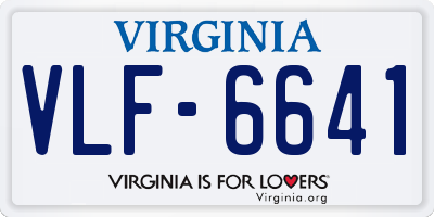 VA license plate VLF6641