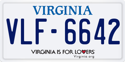 VA license plate VLF6642