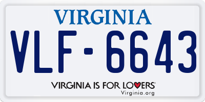 VA license plate VLF6643