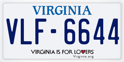 VA license plate VLF6644