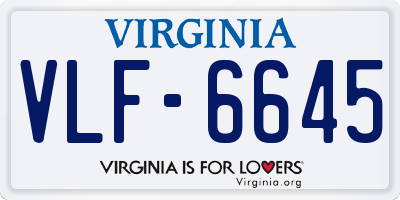VA license plate VLF6645