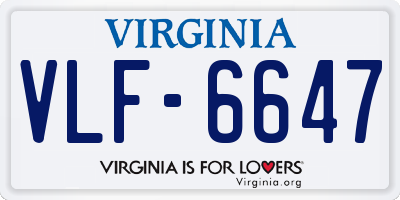 VA license plate VLF6647