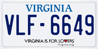 VA license plate VLF6649