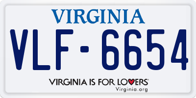 VA license plate VLF6654
