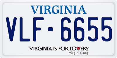 VA license plate VLF6655