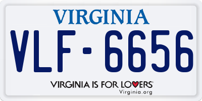 VA license plate VLF6656