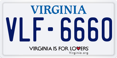 VA license plate VLF6660