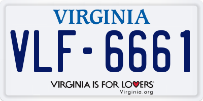 VA license plate VLF6661