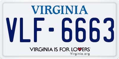 VA license plate VLF6663
