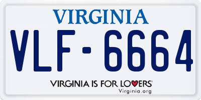 VA license plate VLF6664