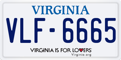 VA license plate VLF6665