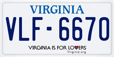 VA license plate VLF6670