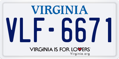 VA license plate VLF6671