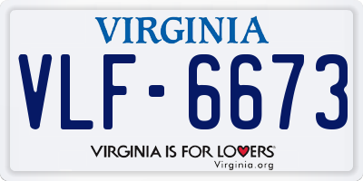 VA license plate VLF6673