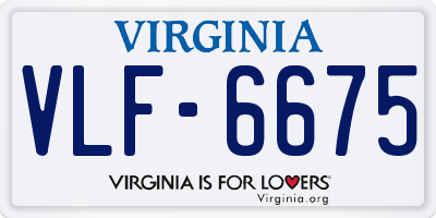 VA license plate VLF6675