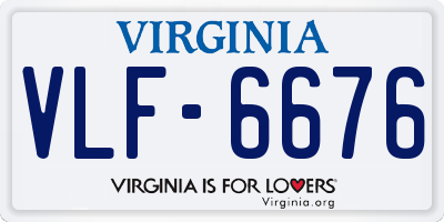 VA license plate VLF6676
