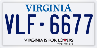 VA license plate VLF6677