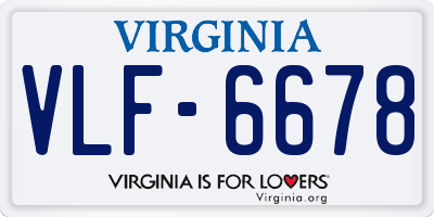 VA license plate VLF6678