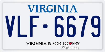 VA license plate VLF6679