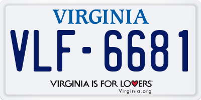 VA license plate VLF6681