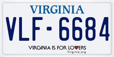 VA license plate VLF6684