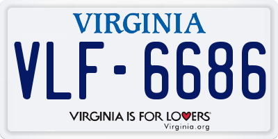 VA license plate VLF6686