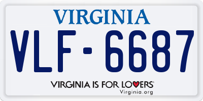 VA license plate VLF6687