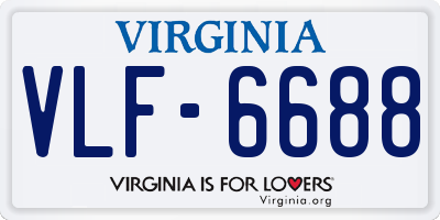 VA license plate VLF6688
