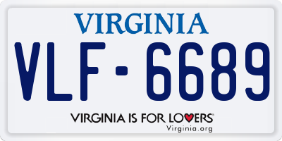 VA license plate VLF6689