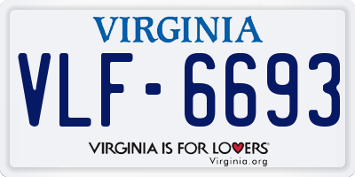 VA license plate VLF6693