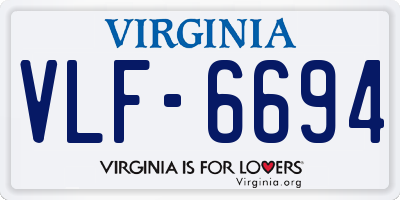 VA license plate VLF6694